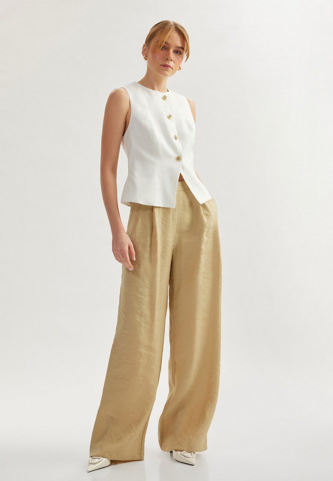 Koton Palazzohose Normale Leibhöhe Wide Leg Palazzohose von Koton