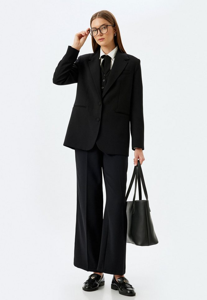 Koton Palazzohose Normale Leibhöhe Wide Leg Palazzohose von Koton