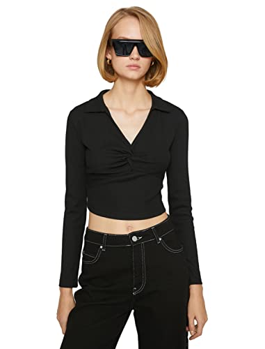 Koton Polo Neck Crop T-Shirt Long Sleeve von Koton
