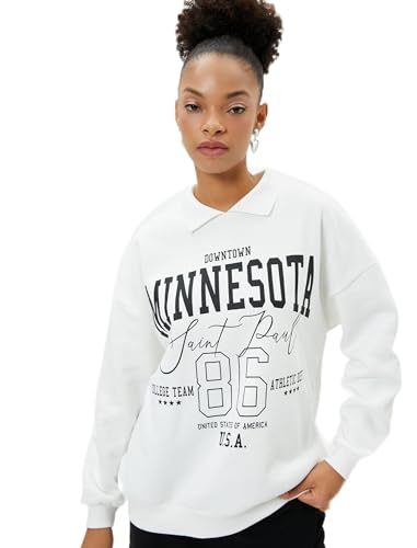 Koton Polo Neck Sweatshirt Oversized Varsity Themed Printed Koton Polo Neck Sweatshirt Oversized Varsity Themed Printed von Koton