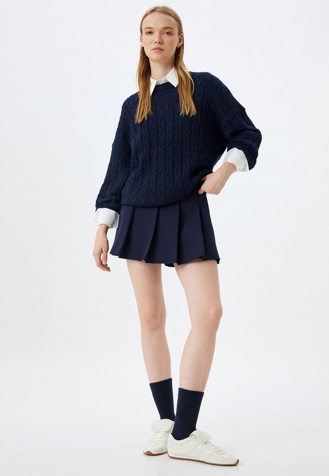 Koton Rundhalspullover Rundhalsausschnitt Haarzopf von Koton