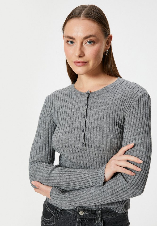 Koton Rundhalspullover Rundhalsausschnitt Mit Knöpfen von Koton