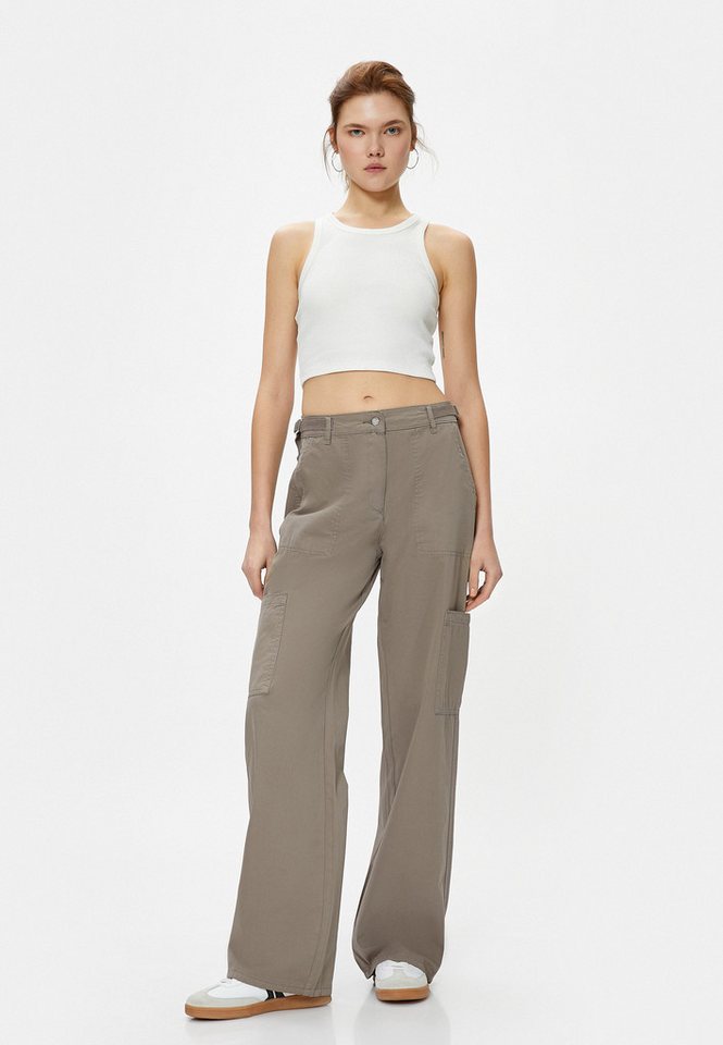 Koton Palazzohose Normale Leibhöhe Wide Leg Palazzohose von Koton