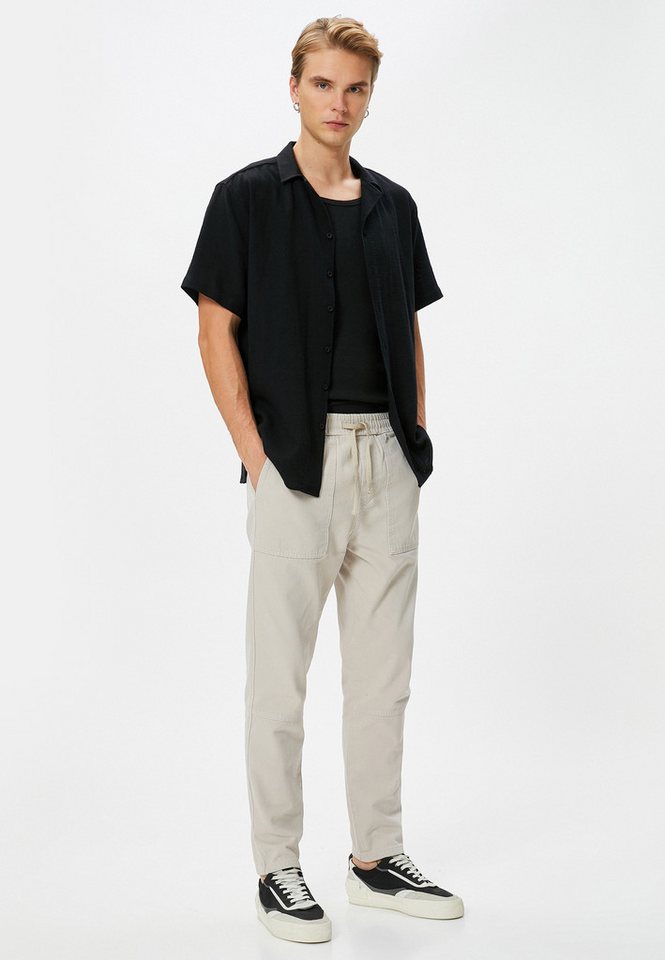 Koton Relaxhose Normale Leibhöhe Straight Relaxhose von Koton
