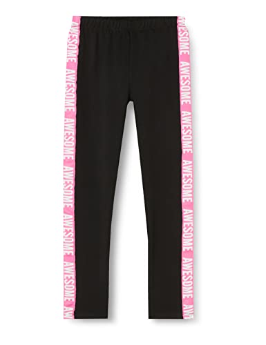 Koton Slogan Printed Strips Leggings Mädchen Mädchen, Schwarz (999), 7-8 Jahre von Koton