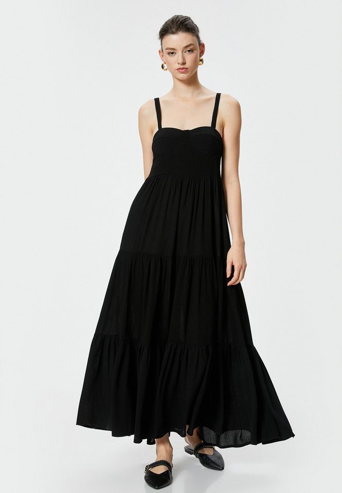 Koton Spaghettikleid Maxi Länge Geschichtet Spaghettikleid von Koton