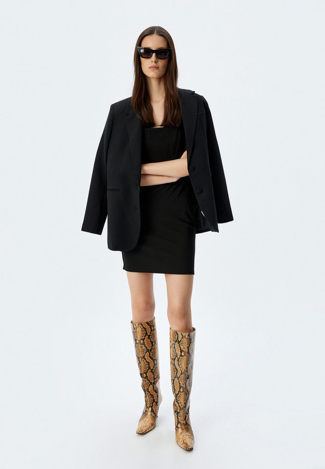 Koton Spaghettikleid Mini Länge Quadrat Kragen Spaghettikleid von Koton