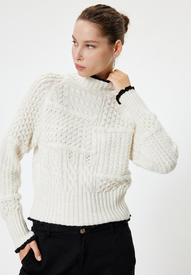 Koton Stehkragenpullover Standkragen Mit Nahtdetail von Koton