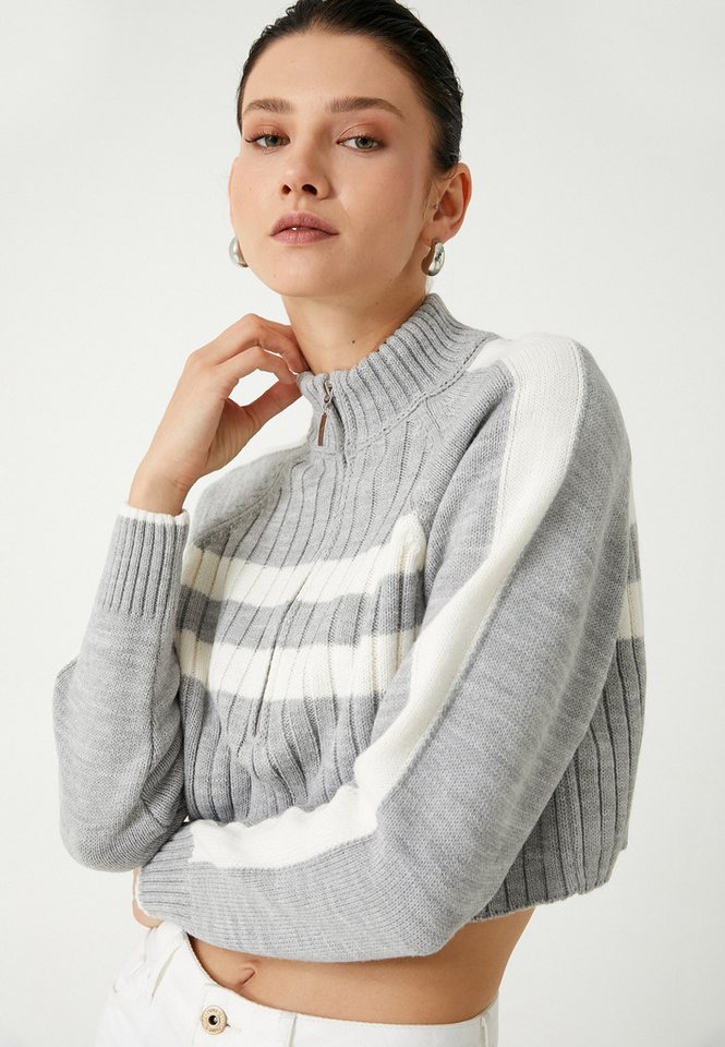 Koton Stehkragenpullover Standkragen Mit Reißverschlussdetail von Koton