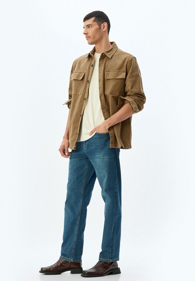 Koton Straight-Jeans Normale Leibhöhe Vintage Straight von Koton