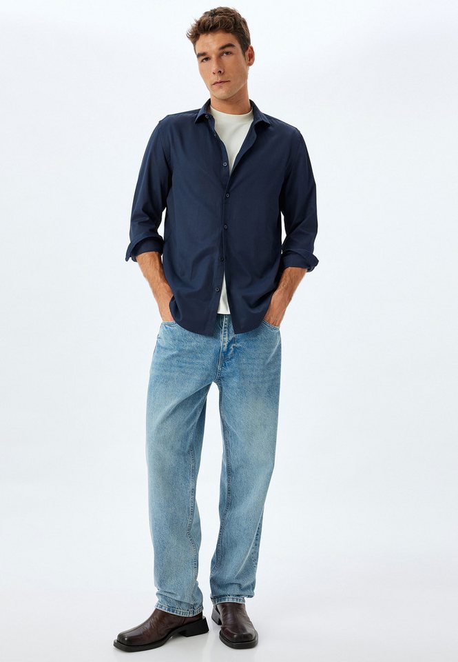 Koton Straight-Jeans Normale Leibhöhe Vintage Straight von Koton