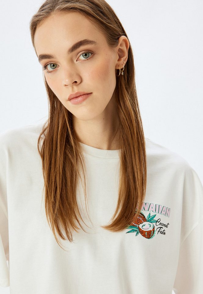 Koton T-Shirt Kurzärmelig Rundhalsausschnitt T-Shirt von Koton