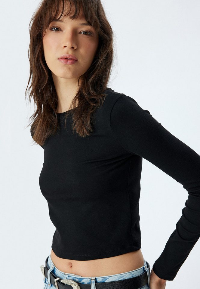 Koton T-Shirt Rundhalsausschnitt Langärmelig von Koton