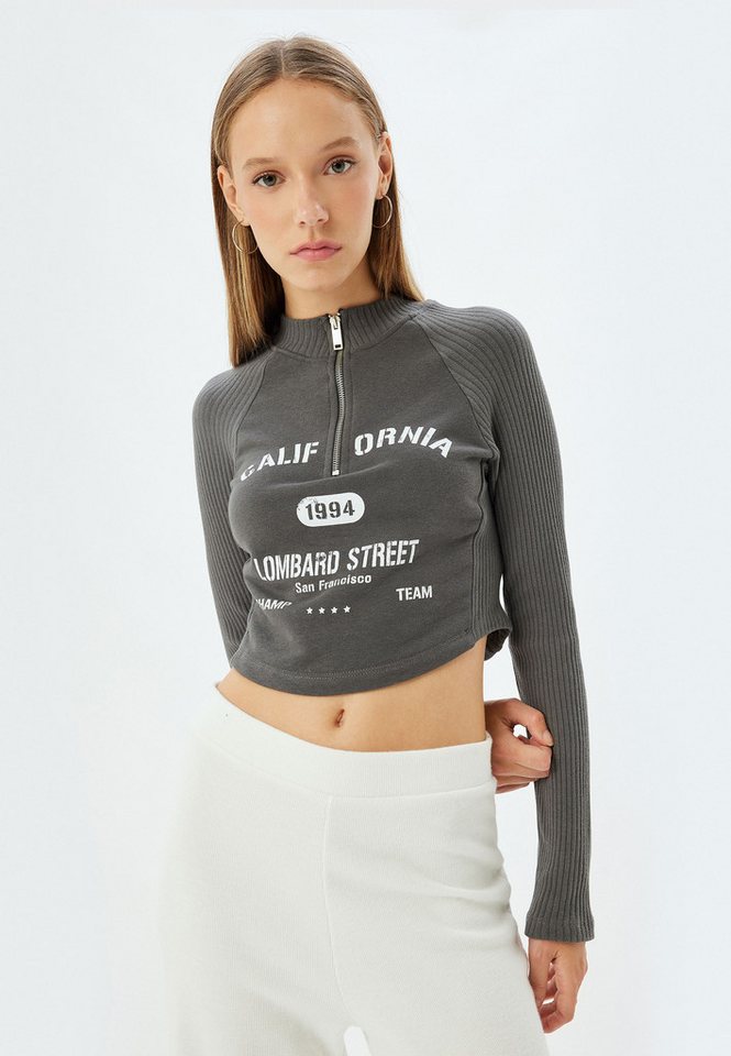 Koton T-Shirt Standkragen Langärmelig von Koton