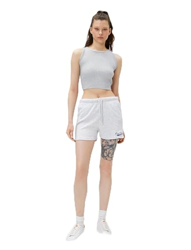 Koton Viscose Mix Slogan Embroidered Drawstring Mini Shorts von Koton