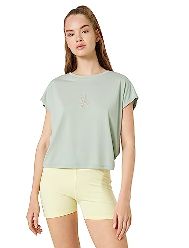 Koton Women Back Detail Printed Modal Mix T-Shirt von Koton