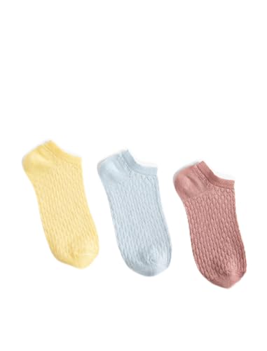 Koton Women Basic 3-Pack Bootie Socks Set Tissued von Koton