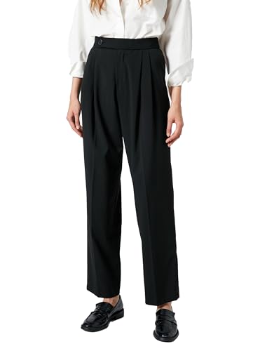 Koton Women Button Detail Straight Leg Trousers von Koton