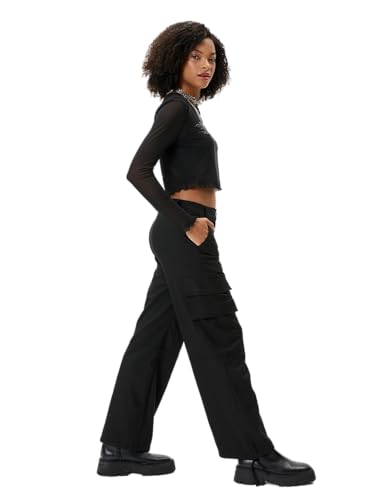 Koton Women Cargo Pants Straight Leg Tie Detail at Leg Pockets von Koton