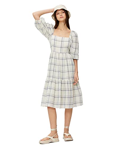 Koton Women Cotton Gimped Puff Sleeve Midi Dress von Koton