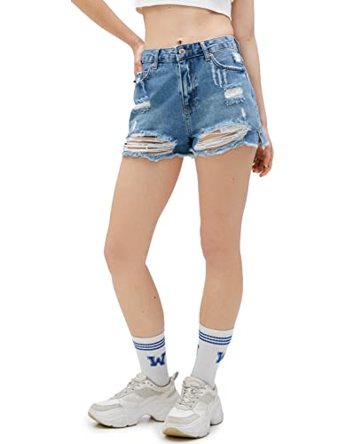 Koton Women Cotton Pocket Detail Destroyed Jean Shorts von Koton