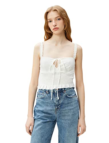 Koton Women Crop Gimped Cut Out Detail Viscose Mix Tanktop von Koton