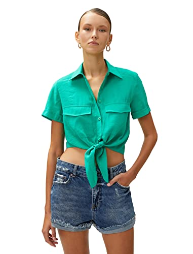 Koton Women Crop Shirt Tie Detail Modal Blended von Koton