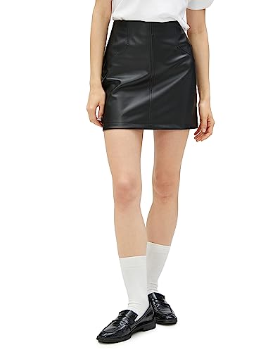 Koton Women Faux Leather Stitch Detail Zipper Mini Skirt von Koton