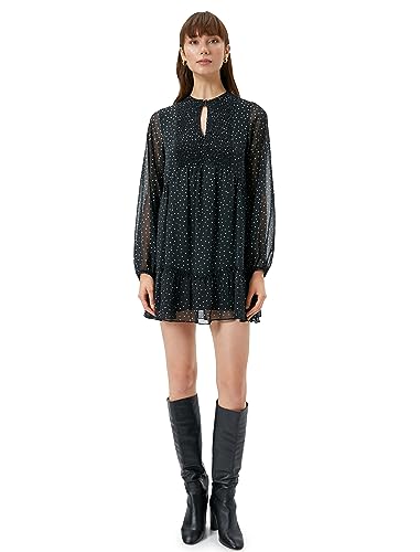Koton Women Gimped Cut Out Detail Polka Dotted Mini Chiffon Dress von Koton