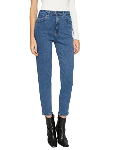 Koton Women High Rise Denim Trousers - Mom Slim Jean von Koton