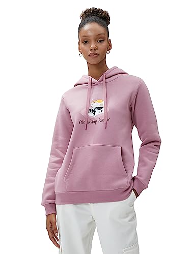 Koton Women Kangaroo Pocket Detail Printed Long Sleeve Hoodie von Koton