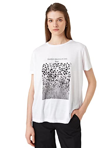 Koton Women Leopard Short Sleeve Crew Neck T-Shirt von Koton