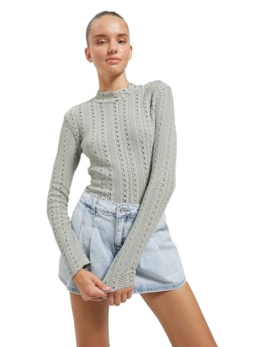 Koton Women Long Sleeve High Neck Ajouré T-Shirt von Koton