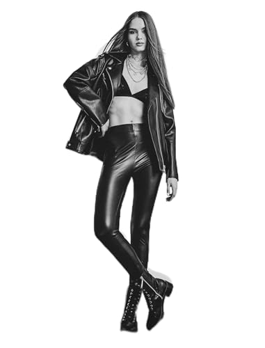 Koton Women Medium Rise Faux Leather Leggings von Koton