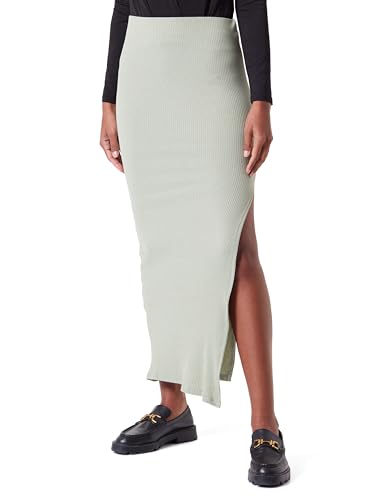 Koton Women Regular Waist Viscose Mix Ribbed Midi Slit Skirt von Koton