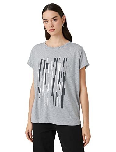 Koton Women Relax Fit Short Sleeve Geometric Printed T-Shirt von Koton