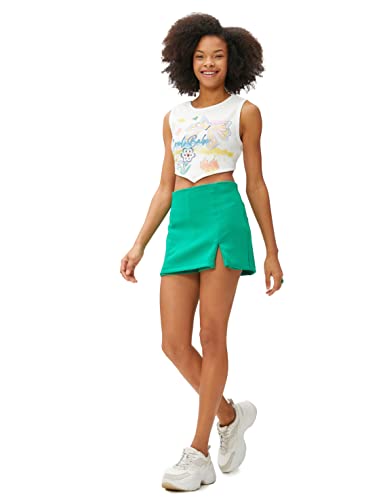 Koton Women Ribbed Printed Crew Neck Crop Tanktop von Koton