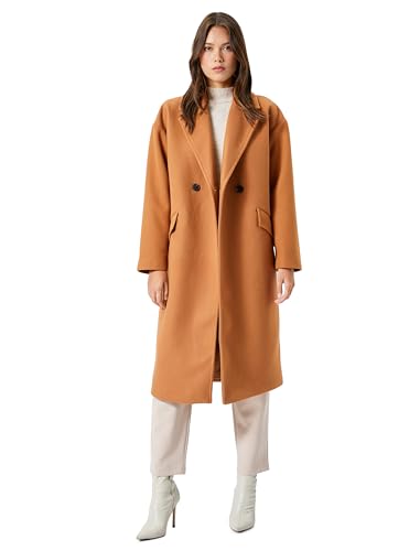 Koton Women Shirt Neck Long Sleeve Buttoned Pocket Detail Coat von Koton