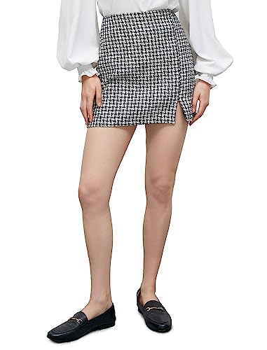 Koton Women Slit Detail Houndstooth Patterned Mini Skirt von Koton