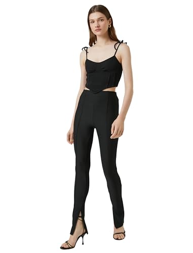Koton Women Slit Detail Leggings Ribbed High Rise von Koton