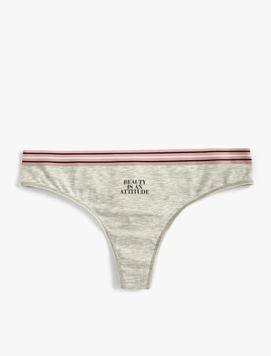 Koton Women Slogan Printed Ribbed String Panties von Koton