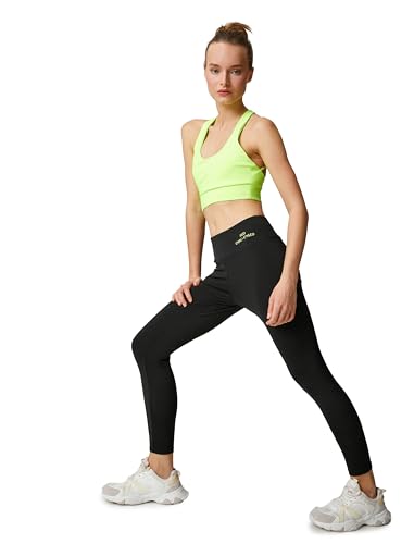 Koton Women Slogan Printed Sport Leggings Medium Rise von Koton