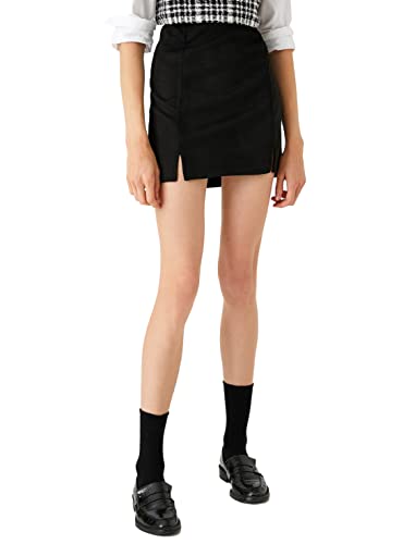 Koton Women Suede Leather Skirt Split Detailed von Koton