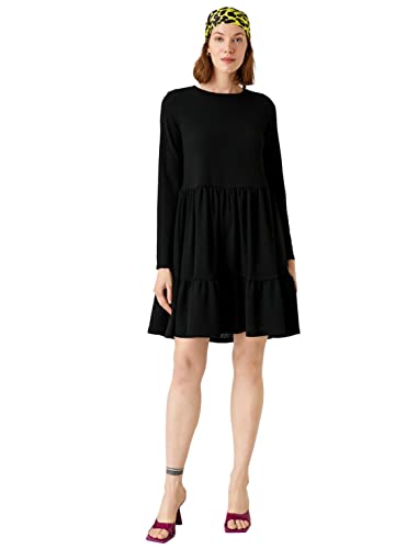 Koton Women Tiered Mini Dress Long Sleeve Crew Neck von Koton