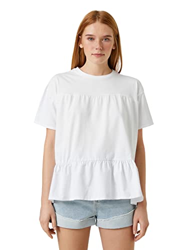 Koton Women Tiered T-Shirt Short Sleeve Crew Neck Cotton von Koton