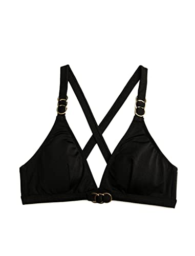 Koton Women Triangle Bikini Top Metal Accessory Detail Padded von Koton