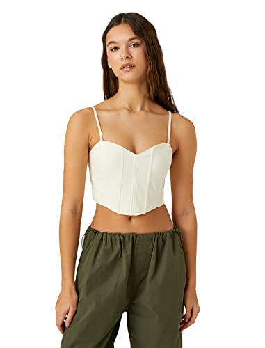 Koton Women Underwired Bustier Crop Spaghetti Strappy Asymmetric Cut von Koton
