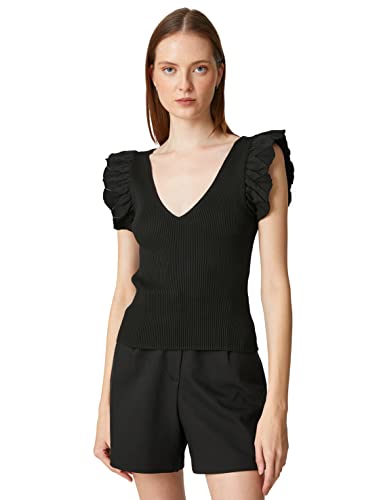 Koton Women Voluminous Detail V Neck Tricot Detail von Koton