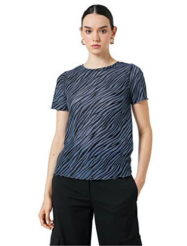 Koton Women Zebra Patterned Short Sleeve T-Shirt von Koton