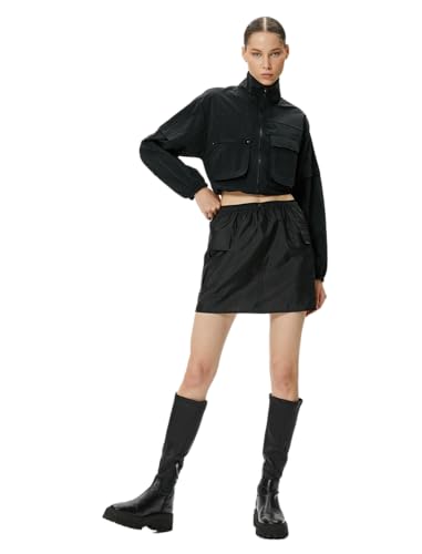 Koton Zipper Parachute Jacket Stand-Up Neck Double Flap Pocket Detail von Koton